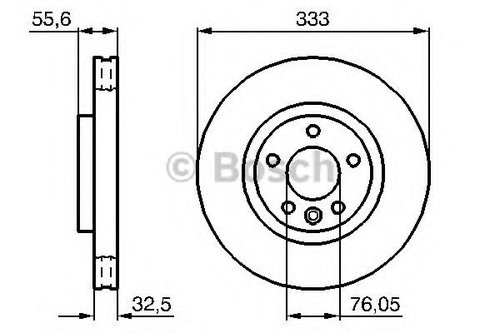 Disc frana VW TRANSPORTER V platou / sasiu (7JD, 7JE, 7JL, 7JY, 7JZ, 7FD) (2003 - 2016) BOSCH 0 986 ...
