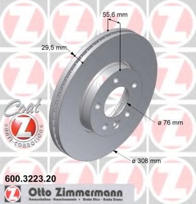 Disc frana VW TRANSPORTER VI bus (SGB, SGG, SGJ) (2015 - 2016) ZIMMERMANN 600.3223.20 piesa NOUA
