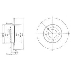 Disc frana VW VENTO (1H2) (1991 - 1998) DELPHI BG2116 piesa NOUA