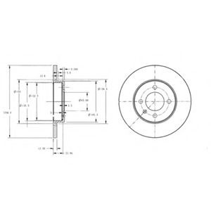 Disc frana VW VENTO (1H2) (1991 - 1998) DELPHI BG2454 piesa NOUA