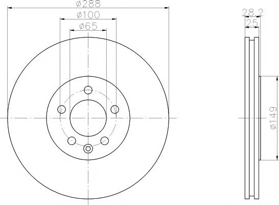 Disc frana VW VENTO (1H2) (1991 - 1998) TEXTAR 92072800 piesa NOUA