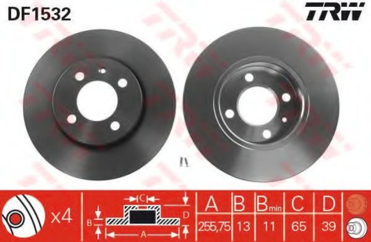 Disc frana VW VENTO (1H2) (1991 - 1998) TRW DF1532 piesa NOUA