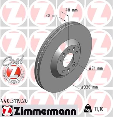 Disc Frana Zimmermann Citroen/Peugeot 440.3119.20