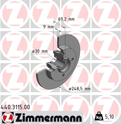 Disc Frana Zimmermann Peugeot (Df-Psa) 440.3115.00