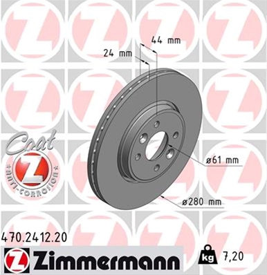 Disc Frana Zimmermann Renault 470.2412.20