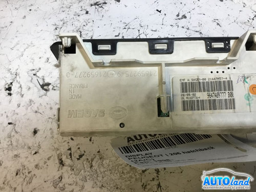 Display 9647409777 Peugeot 206 hatchback 2A/C 1998