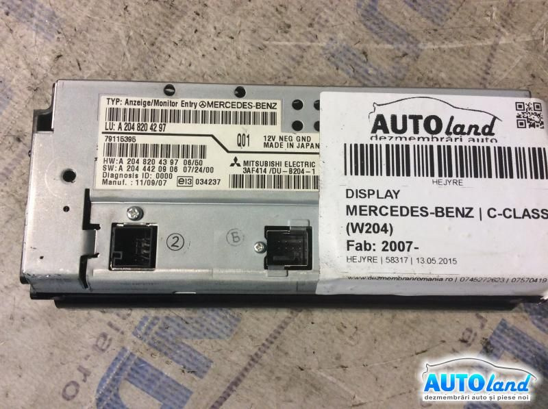Display A2048204297 Mercedes-Benz C-CLASS W204 2007