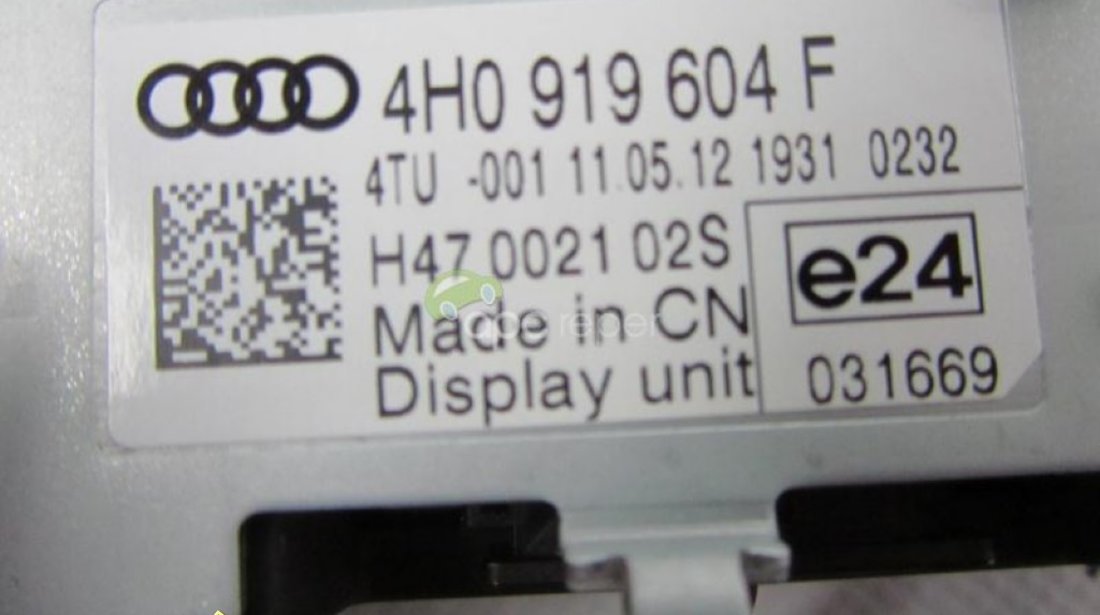 Display Audi A8 S8 4H Original Color MMI 3G cod 4H0919604F
