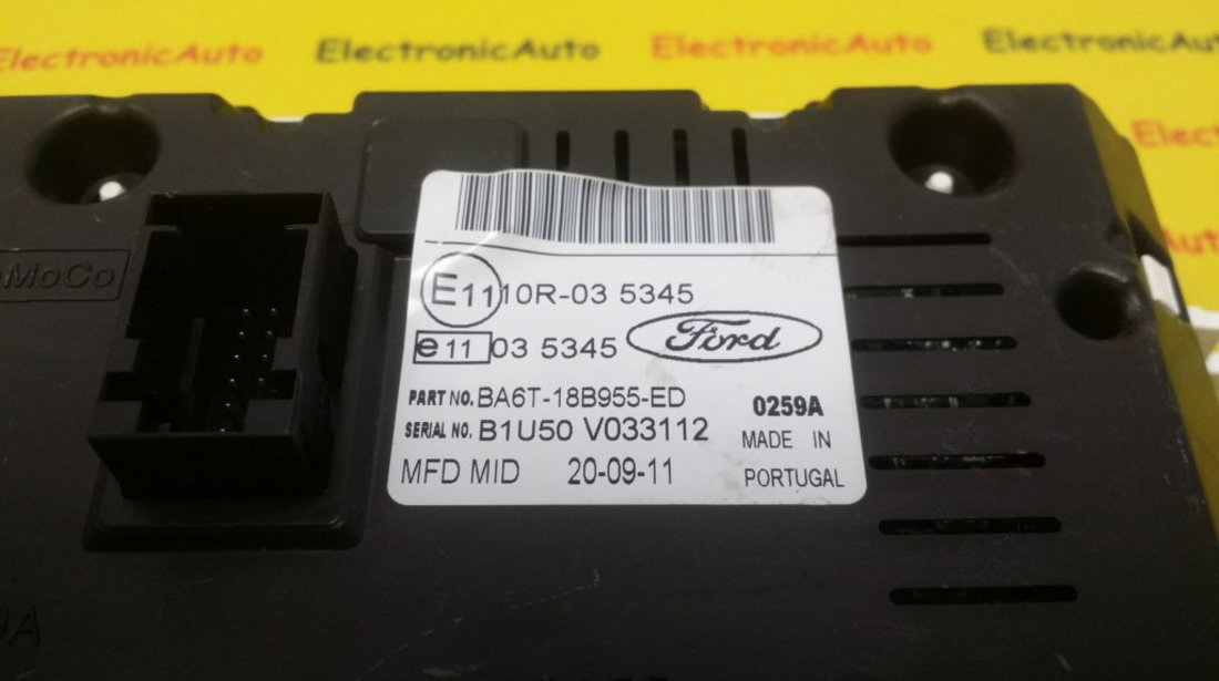 Display Bord Ford Fiesta 6, BA6T18B955ED, 10R035345