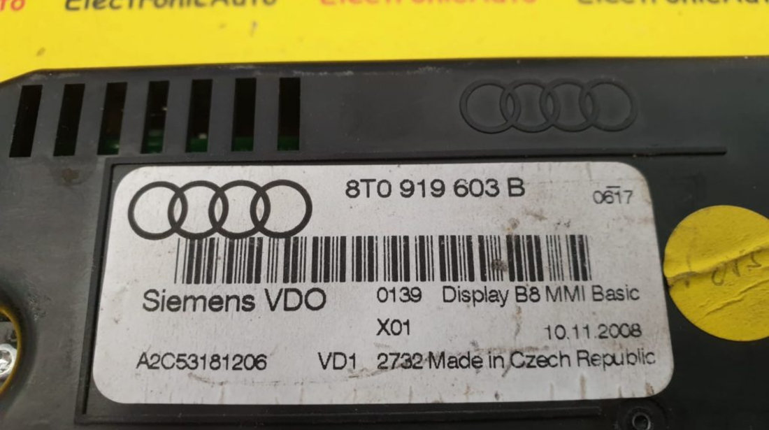 Display MMI Audi A4 (8K2 B8) 2.0TDi, 8T0919603B, SIEMENS VDO