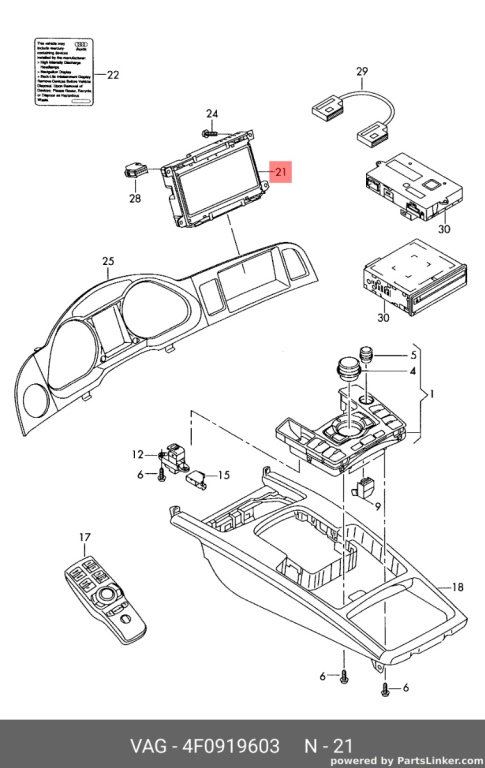Display MMIAudi A6 4F C6 3.0 TDI BMK OEM 4F0919603