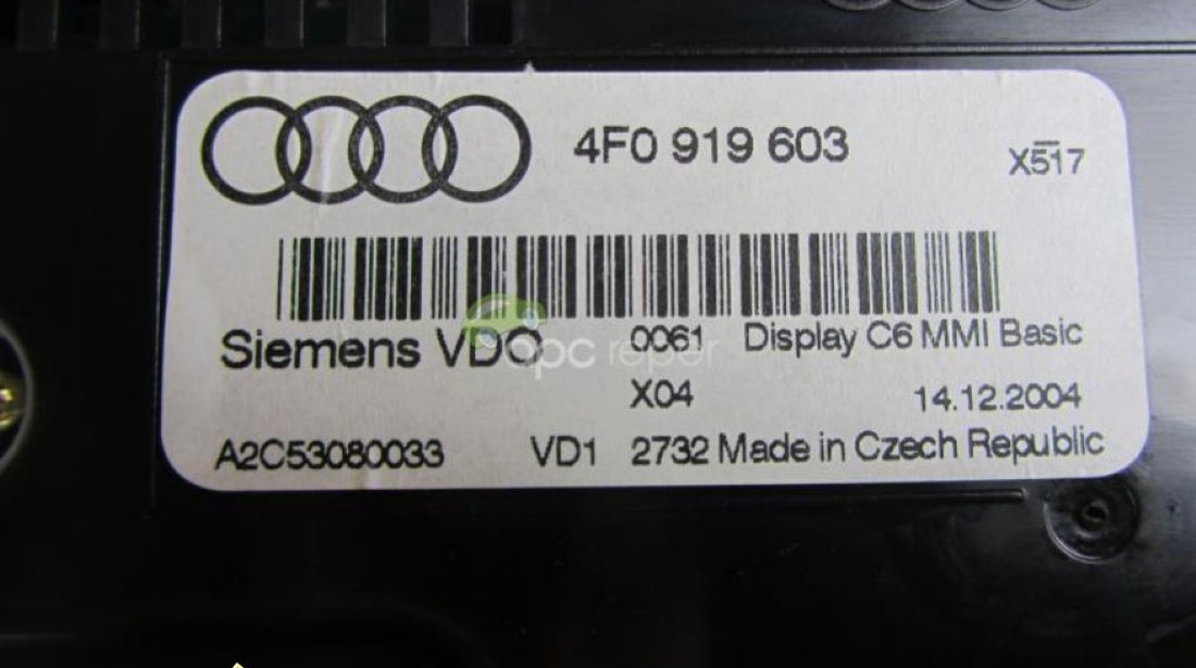 Display Monitor Rosu Mic Audi A6 4F cod 4F0919603 Original