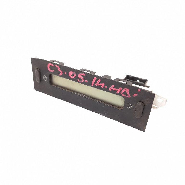 Display Multifunctional / Afisaj Central / Ecran Bord Citroen C3 1 (FC) 2002 - 2010 9647409477, 9647489477B00, 9647489477 B00, 21659465-7 B, 216594657 B, 21659465-7B, 216594657B, 21659465-7, 216594657, 21654300-8, 216543008, EMF A SAGEM-00, EMF A SAG