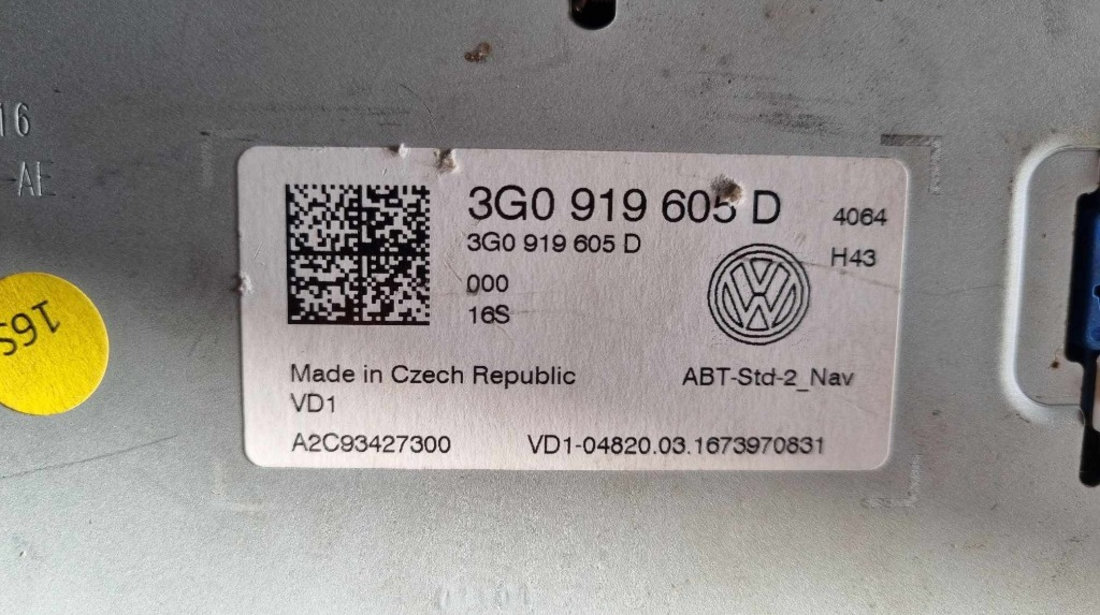 Display navigatie 3G0919605D VW Passat B8 Variant