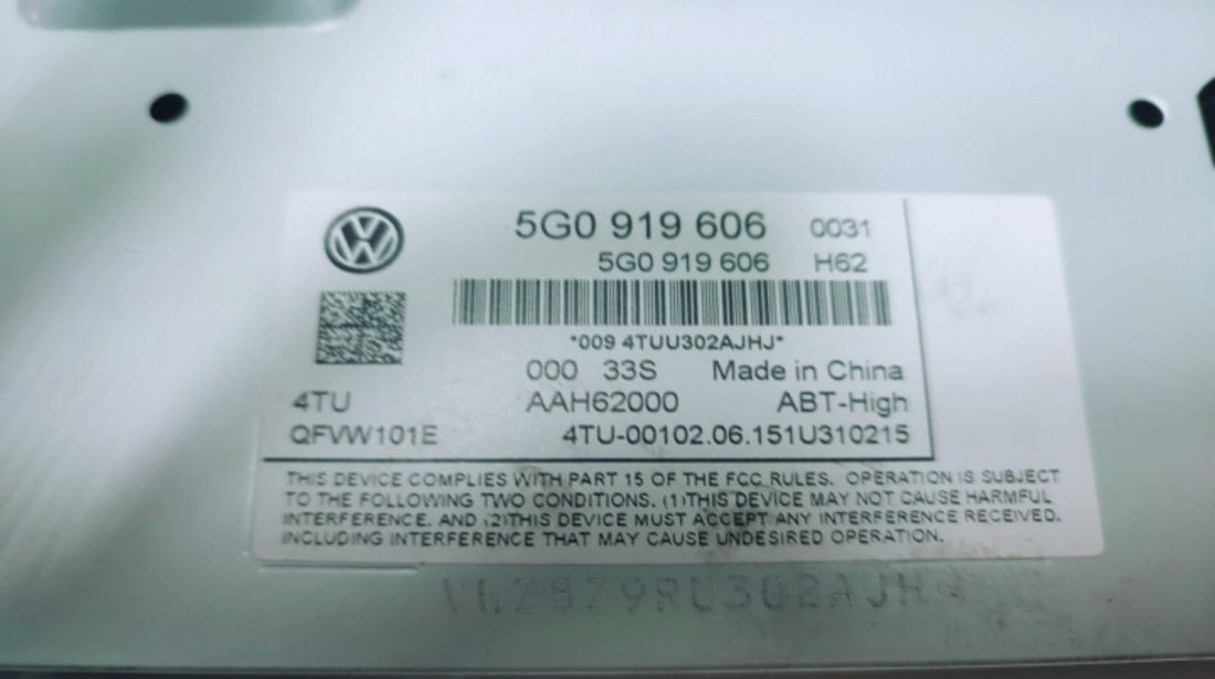 Display navigatie 5g0919606 Volkswagen VW Golf 7 [2012 - 2017] Alltrack
