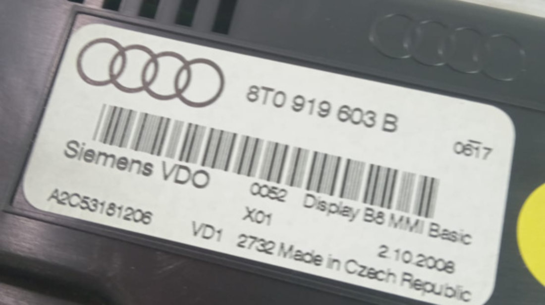 Display navigatie 8t0919603b Audi A4 B8/8K [2007 - 2011] 2.0 tfsi CDNB