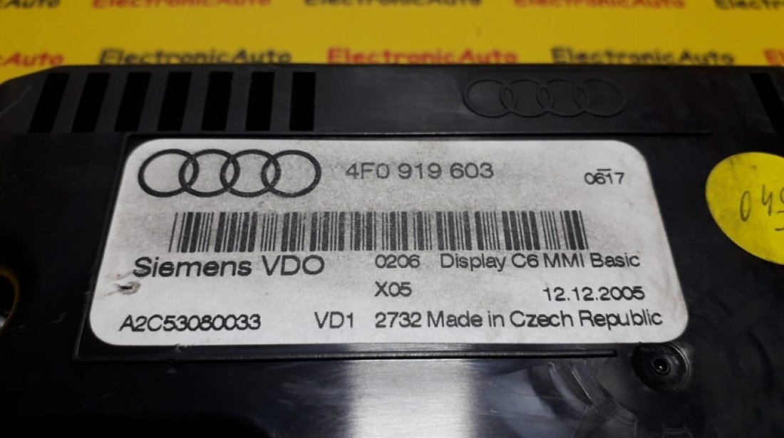 Display navigatie Audi A6 4F C6 4F0919603, A2C53080033