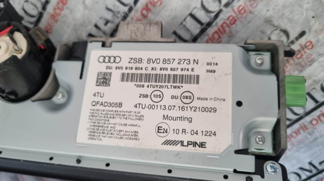 Display navigatie original Audi A3 8V cod piesa : 8v0857273n