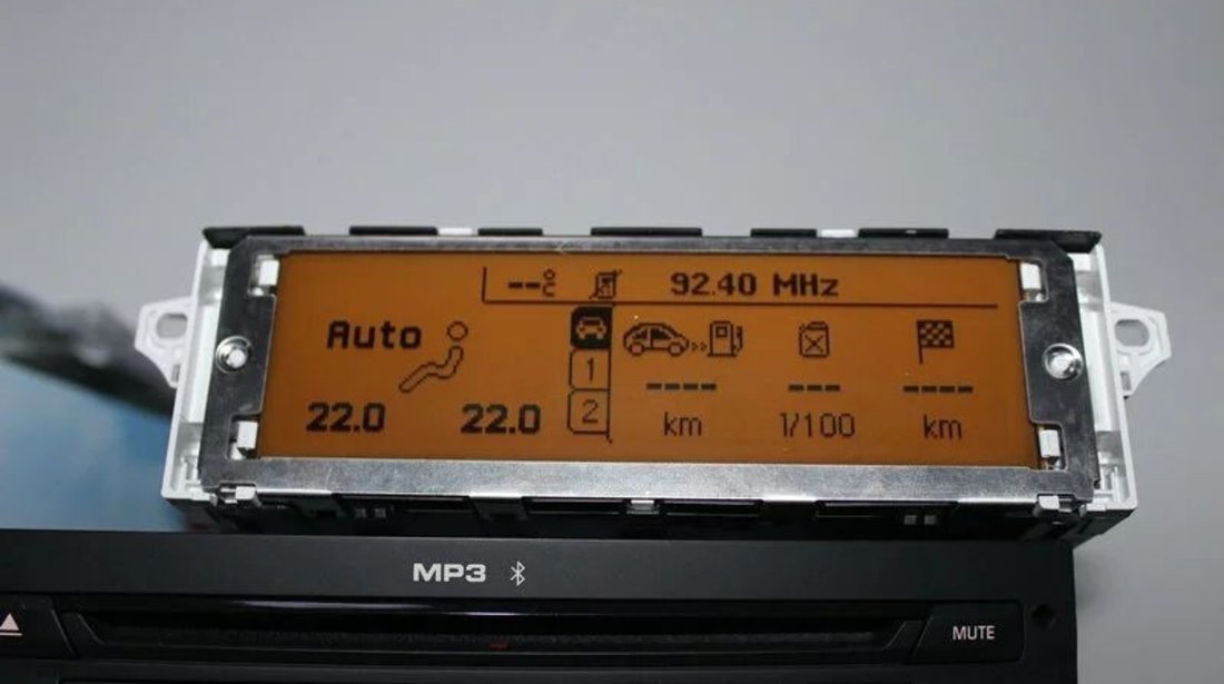 Display Peugeot 307 407 408, Citroen C4 C5, afisaj central 12 pini