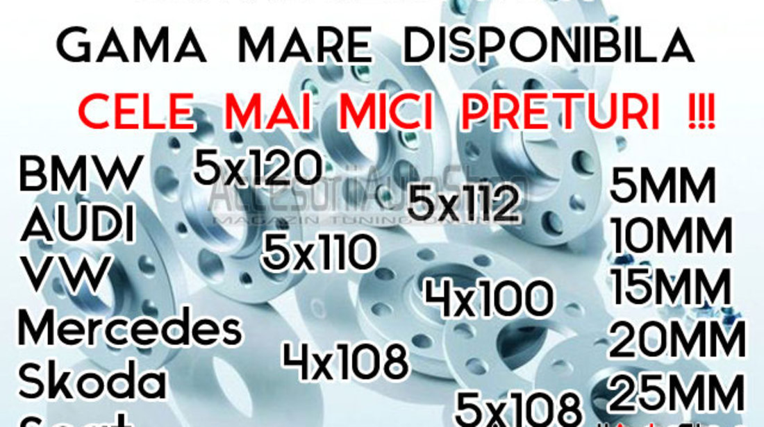 Distantiere 10mm 15mm 20mm VW - PROMO 220 RON SETUL 2 BUCATI