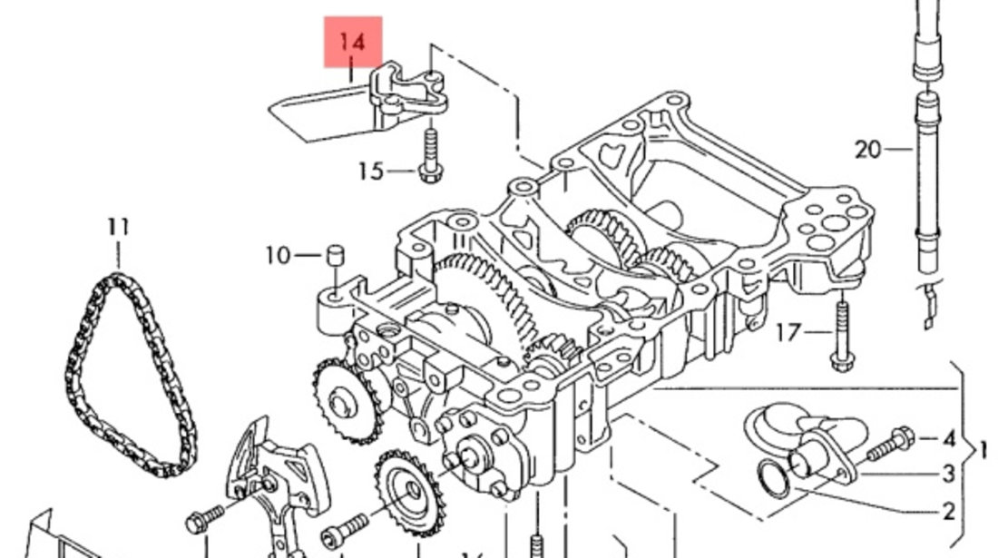 Distribuitor ulei Audi A4 B6 (8E2) Sedan 2002 2.0 I OEM 06B103206E