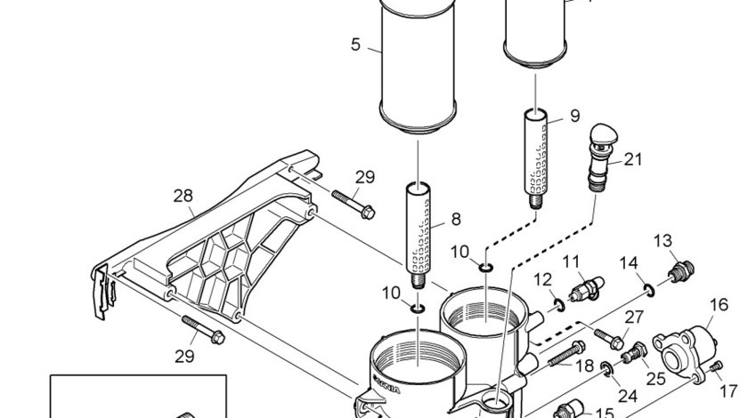 Diuza Venturi suport filtre motorina Scania motor 12,7D Euro 5 (poz.16) SCANIA OE 1865226
