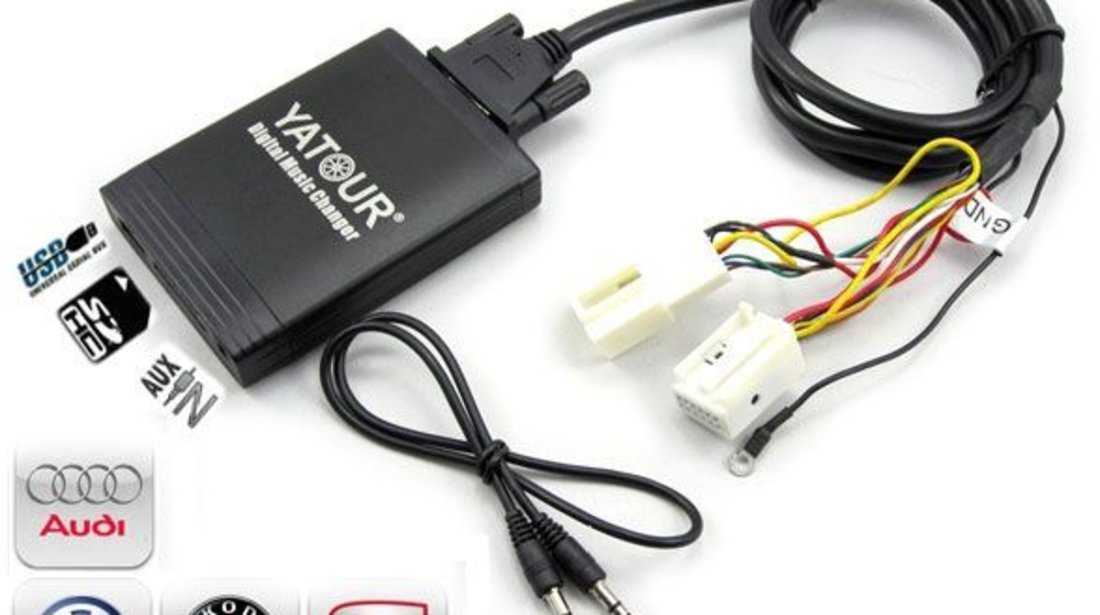 DMC Yatour - adaptor mp3 auto USB | SD | [ AUDI, VW, Seat, Skoda - conector 12 pini ]