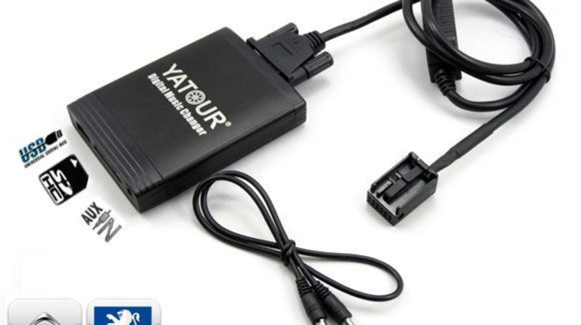 DMC Yatour - adaptor mp3 auto USB | SD | aux-in Peugeot | Citroen - conector 12pini QUADLOCK