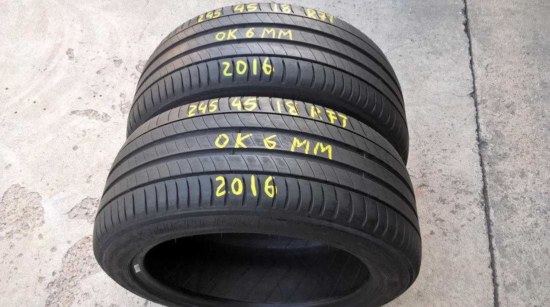 Doua anvelope de vara 245 45 18 michelin primacy 3 zp run flat dot 2016