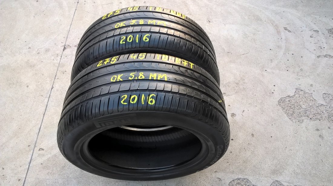 Doua anvelope de vara 275 45 18  pirelli cinturato p7  run flat