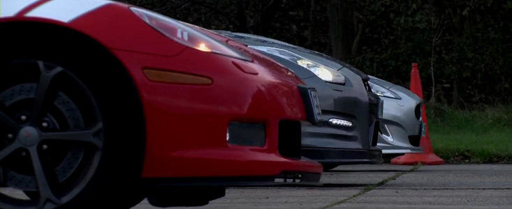 Drag Race: Chevrolet Corvette Grand Sport vs. Nissan GT-R vs. Jaguar XKR