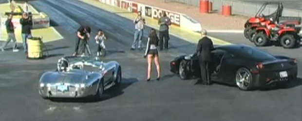 Drag race: Ferrari 458 Italia vs. Shelby Cobra 427