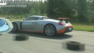 Drag Race: Lambo Gallardo LP560 vs. Porsche Carrera GT