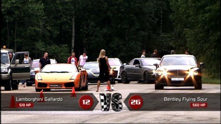Drag Race: Lambo Gallardo vs. Bentley Conti Flying Spur Drag Race: Lambo Gallardo vs. Bentley Conti Flying Spur