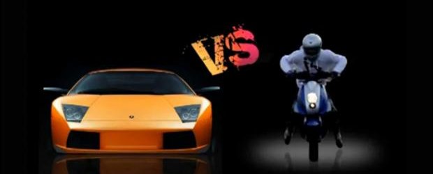 Drag race - scuter vs. Lamborghini Gallardo