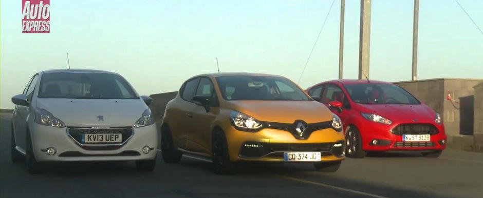 Duel in clasa mini hot-hatch-urilor: Fiesta ST vs. 208 GTI vs. Clio RS