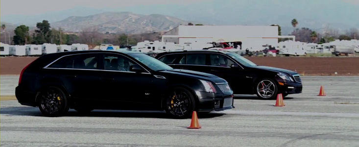 Duel intre super-break-uri: Cadillac CTS-V Wagon versus Mercedes E63 AMG Estate