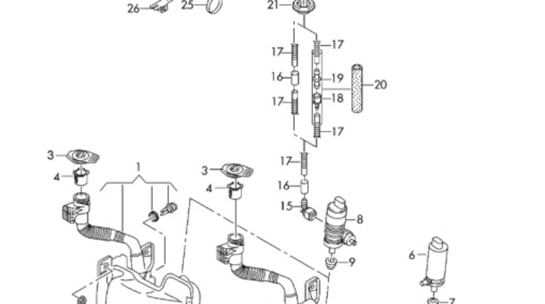 Duze spalator parbriz VOLKSWAGEN GOLF V Variant (1K5) [ 2007 - 2009 ] OEM 5M0955985C 5M0 955 985 C