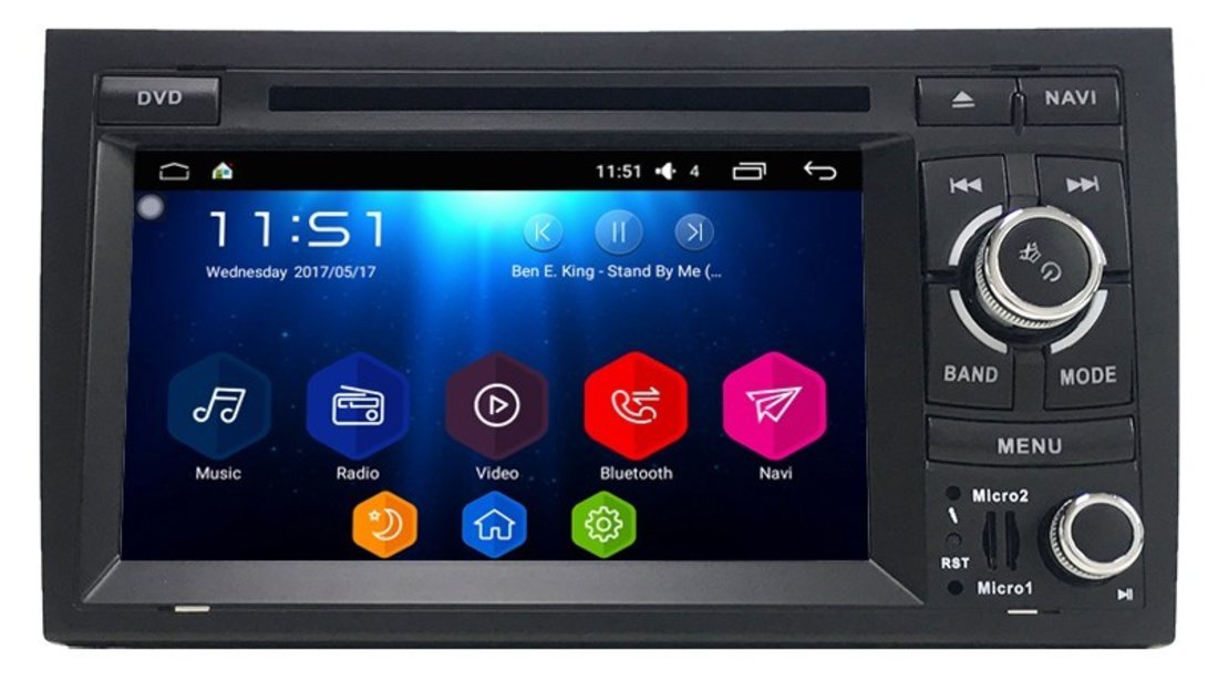 Dvd Auto Gps Navigatie Android Dedicata Audi A4 B6 B7 2000 2005 Carkit NAVD i050