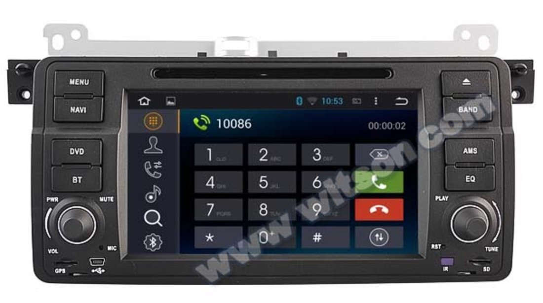 DVD AUTO NAVIGATIE ANDROID 5.1.1 DEDICATA BMW E46 WITSON W2-A9756B INTERNET WIFI PROCESOR QUAD-CORE