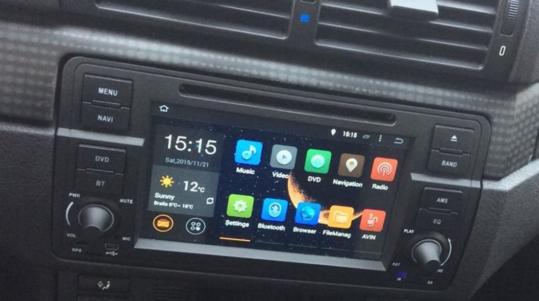 DVD AUTO NAVIGATIE ANDROID 5.1.1 DEDICATA BMW E46 WITSON W2-A9756B INTERNET WIFI PROCESOR QUAD-CORE