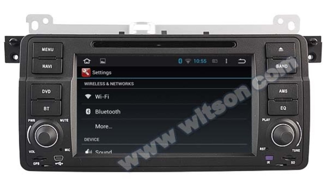DVD AUTO NAVIGATIE ANDROID 5.1.1 DEDICATA BMW E46 WITSON W2-A9756B INTERNET WIFI PROCESOR QUAD-CORE
