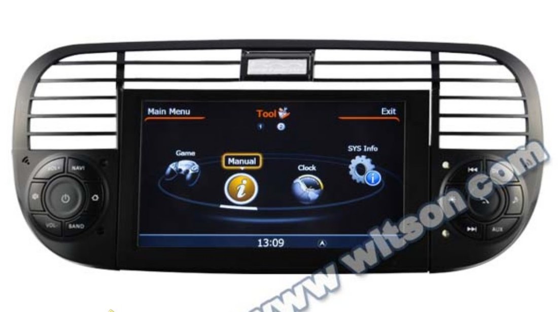 DVD AUTO Navigatie Dedicata Fiat 500 Witson W2 C315 Platforma S100 Procesor Dual Core A8 1ghz 512 Ddr 2 Dvd Gps Tv Dvr Carkit Preluare Agenda Telefonica Model 2014