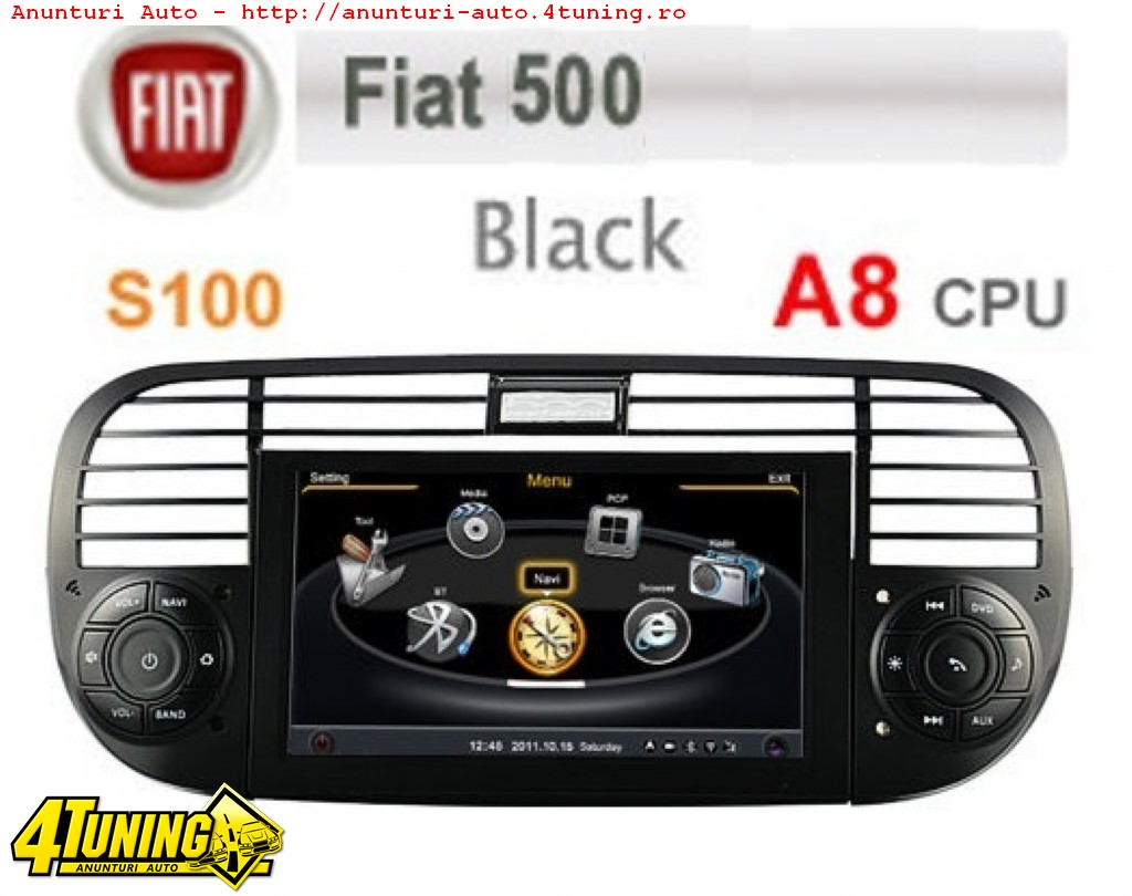 DVD AUTO Navigatie Dedicata Fiat 500 Wit