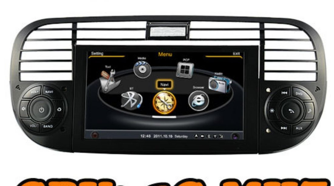 DVD AUTO Navigatie Dedicata Fiat 500 Witson W2 C315 Platforma S100 Procesor Dual Core A8 1ghz 512 Ddr 2 Dvd Gps Tv Dvr Carkit Preluare Agenda Telefonica Model 2014