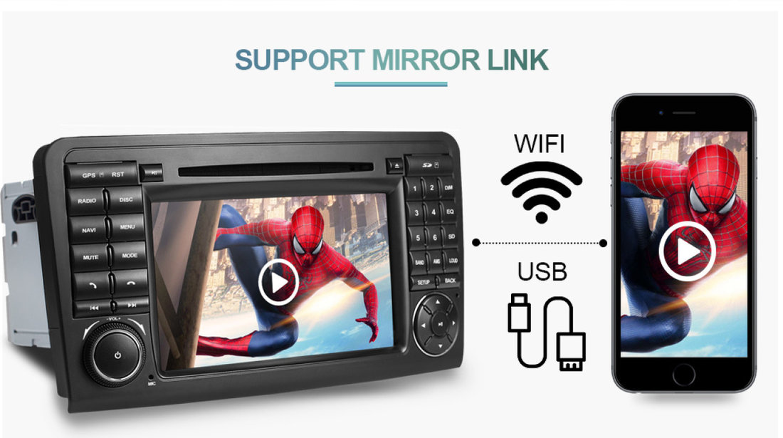 DVD GPS AUTO CARKIT USB Navigatie Dedicata Android Mercedes Benz Ml W164 Class GL X164 NAVD-A219