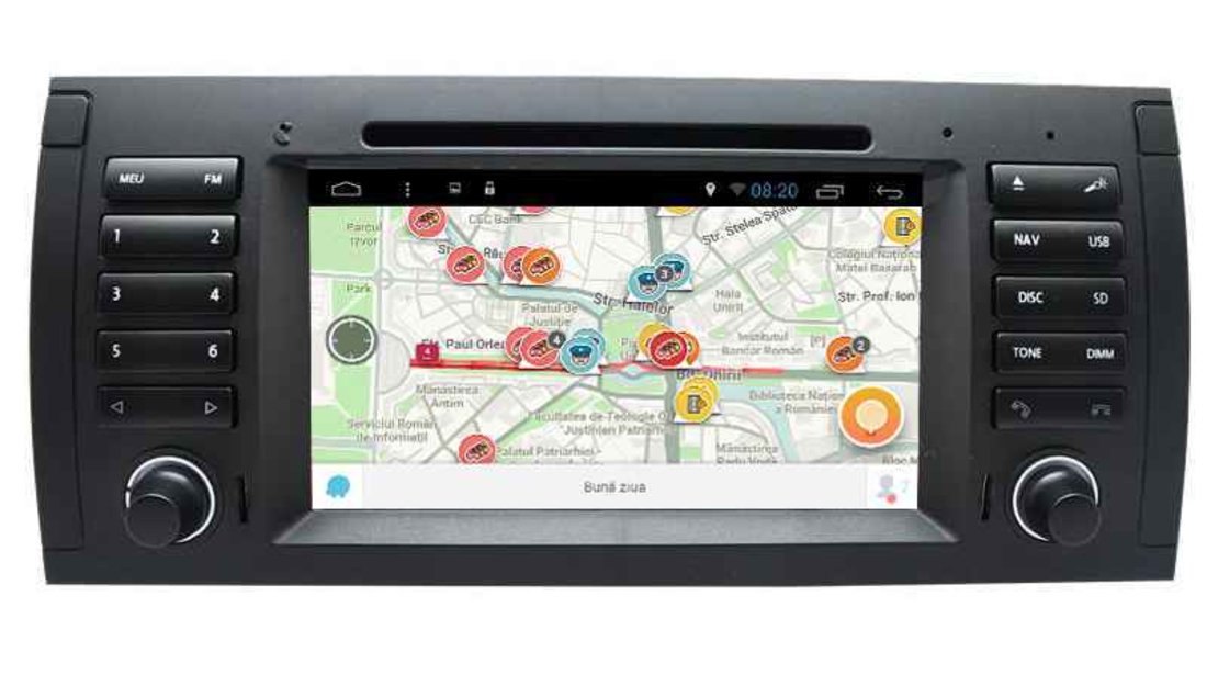 Dvd Gps Auto Navigatie Android Dedicata BMW E39 X5 E53 INTERNET 3G WIFI WAZE CARKIT 16 GB NAVD-E082