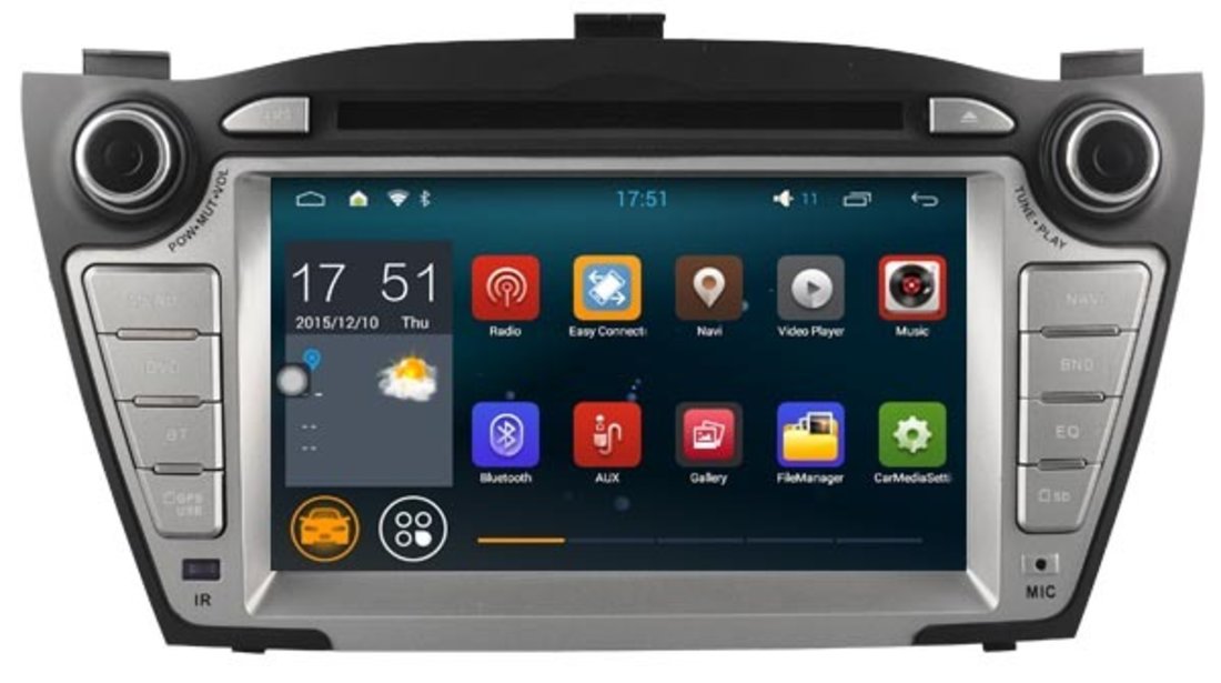 Dvd Gps Auto Navigatie ANDROID Hyundai IX35 2009-2016 QUAD CORE CARKIT INTERNET USB NAVD A047