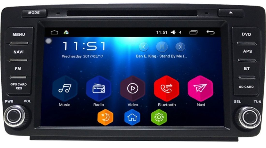 Dvd Gps Navigatie Android Skoda Octavia 2 Facelift ECRAN 8" CARKIT USB NAVD-i9725 Nu Necesita Rama