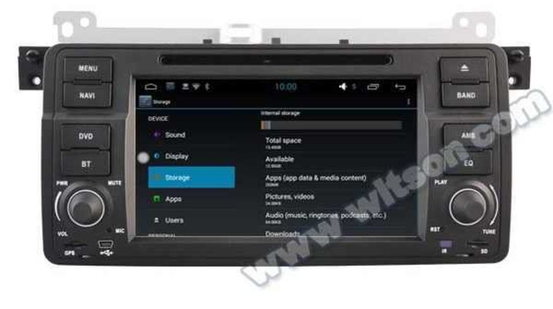 DVD NAVIGATIE ANDROID 5.1.1 DEDICATA BMW E46 WITSON W2-A9756B INTERNET WIFI PROCESOR QUAD-CORE 16GB